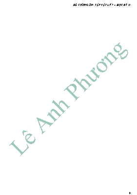 Đề cương ôn thi học kì II Vật lí lớp 7 - Lê Anh Phương